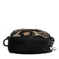 Multicolor Leopard Jacquard Logo Plaque Neck Strap Bag