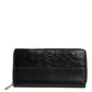Black Leather DG Plaque Zip Around Continental Wallet