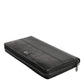 Black Leather DG Plaque Zip Around Continental Wallet