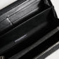 Black Leather DG Plaque Zip Around Continental Wallet