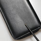 Black Leather DG Plaque Zip Around Continental Wallet