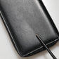 Black Leather DG Plaque Zip Around Continental Wallet