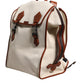 Beige Brown Canvas Leather EDGE Travel Men Back Pack Bag