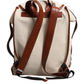 Beige Brown Canvas Leather EDGE Travel Men Back Pack Bag