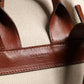 Beige Brown Canvas Leather EDGE Travel Men Back Pack Bag