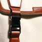 Beige Brown Canvas Leather EDGE Travel Men Back Pack Bag