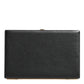 Black Leather Gold Frame Clutch Evening Party Purse Bag