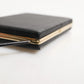 Black Leather Gold Frame Clutch Evening Party Purse Bag