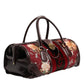 Multicolor Leather Jacquard Velvet Travel Duffle Bag