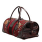 Multicolor Leather Jacquard Velvet Travel Duffle Bag