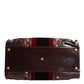 Multicolor Leather Jacquard Velvet Travel Duffle Bag