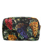 Multicolor Grape Print Clutch Logo Plaque Pouch Bag