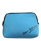 Blue Nylon DG Logo Print Clutch Zip Pouch Bag