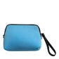 Blue Nylon DG Logo Print Clutch Zip Pouch Bag