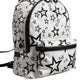 White DG Stars Print Nylon Travel Backpack Bag