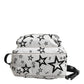White DG Stars Print Nylon Travel Backpack Bag