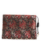 Multicolor Jacquard Floral Document Briefcase Bag