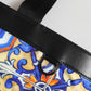 Multicolor Maiolica Print Tote Shoulder Strap Bag