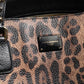 Brown Leopard GLAM Leather Logo Plaque Tote Bag