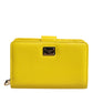 Yellow Leather Bifold Continental Clutch Wallet
