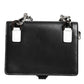 Black Leather Crystal Embellished Card Holder Wallet