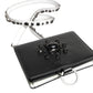 Black Leather Crystal Embellished Card Holder Wallet