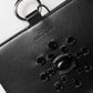 Black Leather Crystal Embellished Card Holder Wallet