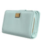 Mint Green Leather Bifold Continental Clutch Wallet