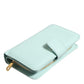 Mint Green Leather Bifold Continental Clutch Wallet