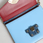 Blue Beige Exotic Leather LUCIA Crossbody Bag
