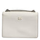 White Rosalia Small Calfskin Chain Shoulder Strap Bag