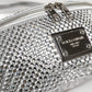 Silver Crystal-Embellished Belt Strap Bag