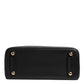 Black Calf Leather Logo Plaque Shoulder Tote Bag