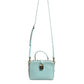 Mint Green Embossed Leather Padlock Shoulder Bag