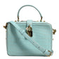 Mint Green Embossed Leather Padlock Shoulder Bag