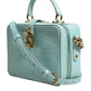 Mint Green Embossed Leather Padlock Shoulder Bag