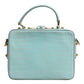 Mint Green Embossed Leather Padlock Shoulder Bag