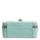 Mint Green Embossed Leather Padlock Shoulder Bag