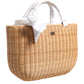 Beige Fiber Vegetable Basket Handbag Tote Bag