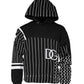 Black Stripes Hooded Men Sweatshirt Sweater