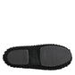 Black Wool Knit Slip On Ballerina Flats Shoes