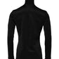 Black Polyester Turtleneck Pullover Sweater