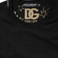 Black Cotton Logo Print Crew Neck T-shirt