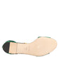 Green Mink Fur Satin Banana Leaf Sandals Shoes