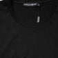 Black DG Vib3 Print Cotton Crew Neck T-shirt