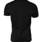 Black Logo Patch Cotton Crew Neck T-shirt