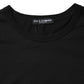 Black Logo Patch Cotton Crew Neck T-shirt