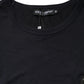 Dark Blue Logo Plaque Cotton Crewneck T-shirt