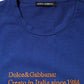 Blue Logo Graphic Cotton Crew Neck T-shirt