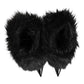 Black Faux Fur Pointed Knee High Stiletto Boots Shoes